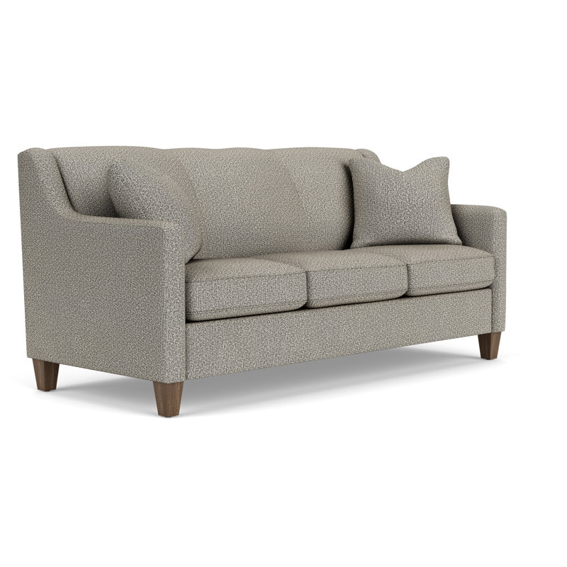 Canapé à accoudoirs carrés 78 po avec coussins réversibles, Polypropylène / oléfine gris foncé