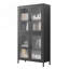 Armoire de rangement classique en métal avec 4 portes en verre et 4 tablettes, parfaite pour organiser et exposer à la maison ou au bureau