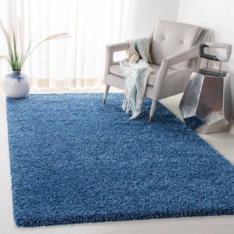 Tapis décoratif bleu Shailene, Rectangle 5 pi 3 po x 7 pi 6 po