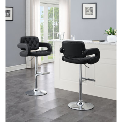 Leather Bar Stool by Wrought Studio