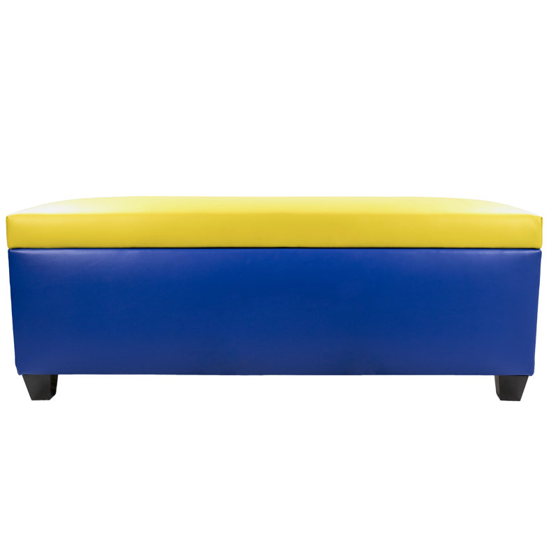 Kenley 36 Pair Shoe Storage Bench, Blue/White