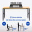 Adjustable Height Wood Workbench with Metal Frame and Power Outlets-807700455