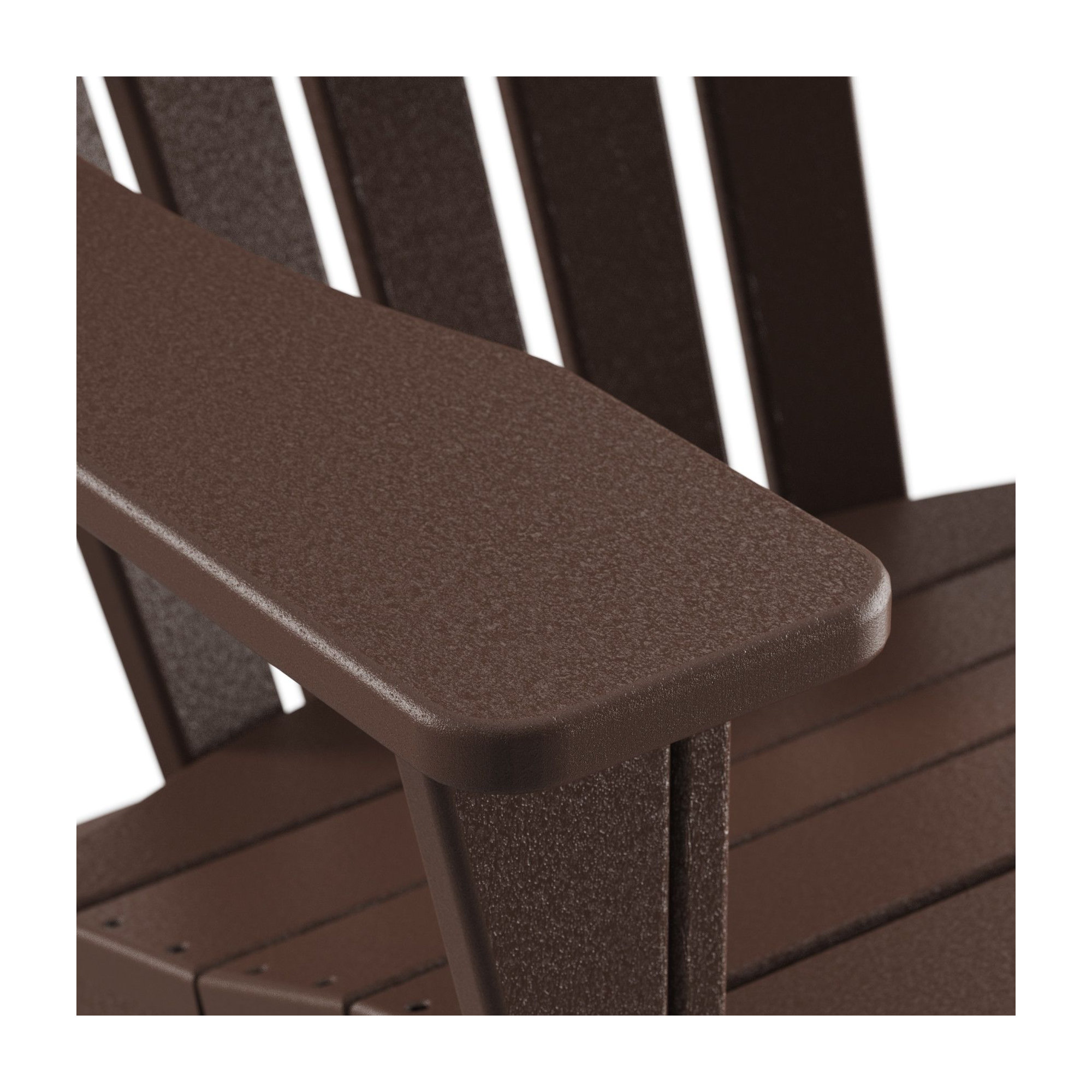 POLYWOOD Adirondack Chair with Hideaway Ottoman, Mahogany