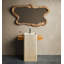 Mid-Century Travertine Stainless Steel Freestanding Bathroom Vanity
