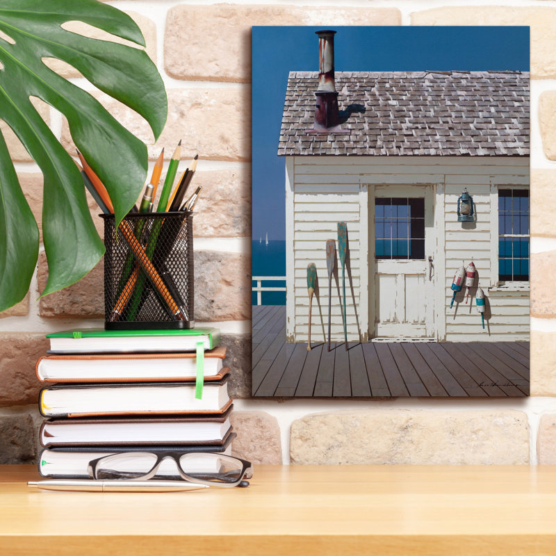 «Beach House 2» par Zhen-Huan Lu, art mural sur toile, H 16 po x l 12 po x P 0,75 po