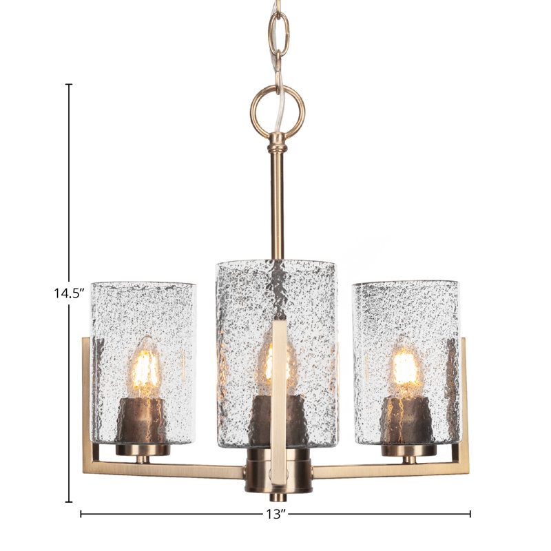 Atlas 3 Light Uplight Chandelier, New Age Brass, Onyx Swirl