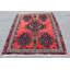 Tapis décoratif en laine de conception unique rouge noué à la main des années 1990 de 3 pi 4 po x 5 pi 1 po Brixley
