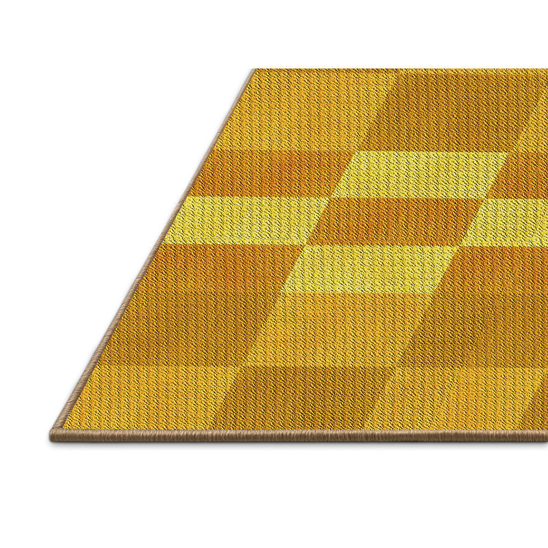 Tapis géométrique jaune, Rectangle 5 pi x 7 pi