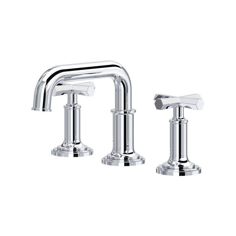 San Giovanni Widespread Lavatory Faucet With U-Spout, Polished Chrome