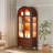 Freestanding Arch Display Cabinet with 3-Color Light Modes and Motion Sensor-1827521477