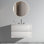 Meuble-lavabo mural avec lavabo en céramique avec trois trous de robinet, grand meuble-lavabo flottant de rangement pour salle de bain moderne, pré-assemblé