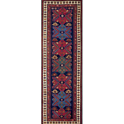 Antique Kazak Caucasian Blue 1900s Rug