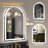 UL Certified Front&Backlit LED Bathroom Arched Mirror with Dimmable 3-Color Lighting & Anti-Fog Function-990326284