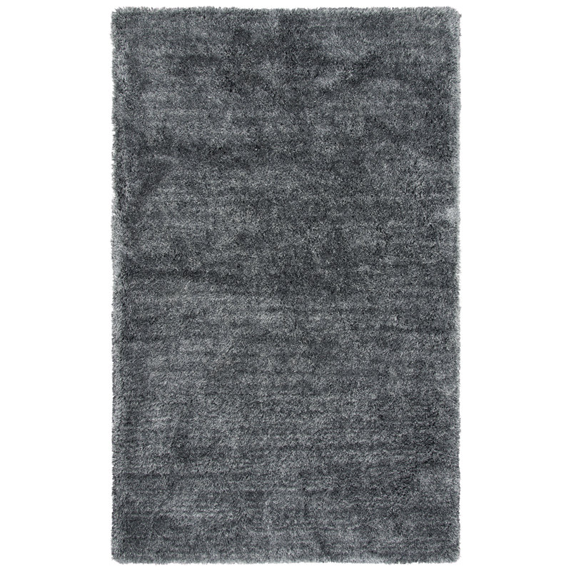 Tapis noir touffeté à la main Wensess, Rectangle 7 pi 6 po x 9 pi 6 po