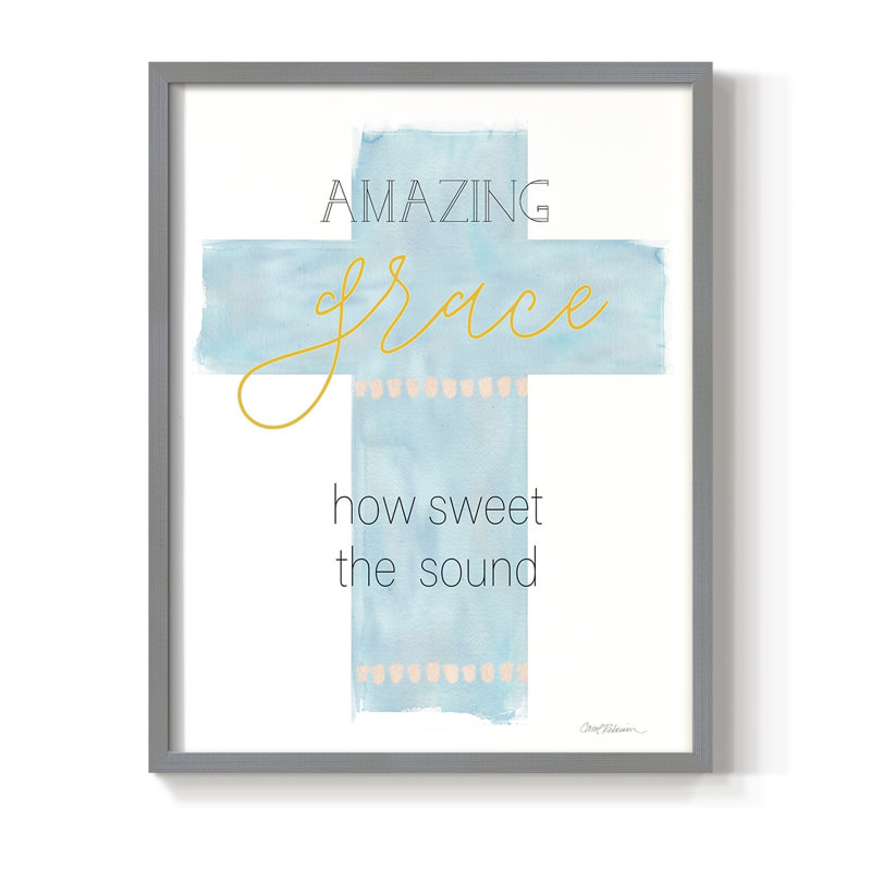 Impression encadrée «Amazing Grace» - bois massif, H 11 po x l 9 po, Gris