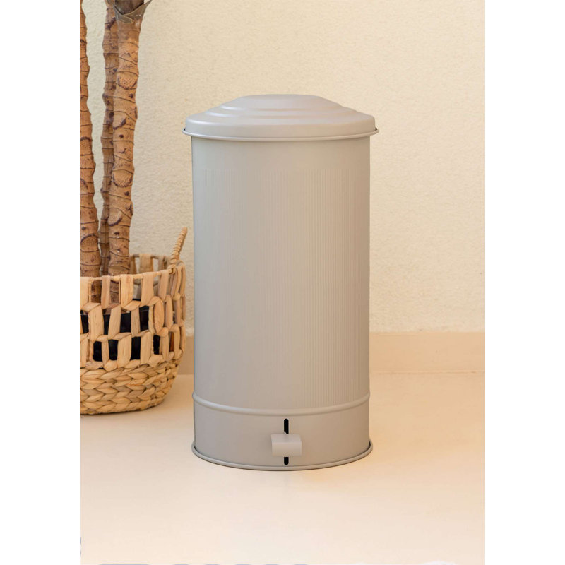Durable Galvanized Storage Bin, 12.6 x 10.2 x 20.5 Inches, Beige | 100% Galvanized Steel Construction, Rust-Resistant | Ideal for Organizing Home, Garage, & Outdoor Spaces, Stylish and Functional Design