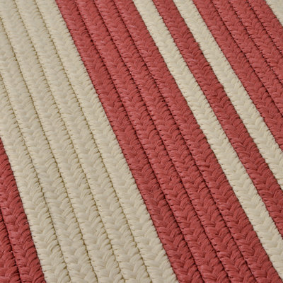 Tapis intérieur / extérieur tressé à rayures rouge / beige Futur
