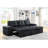 Lucas 97" Dark Grey Linen Sleeper Sectional Sofa With Reversible Storage Chaise