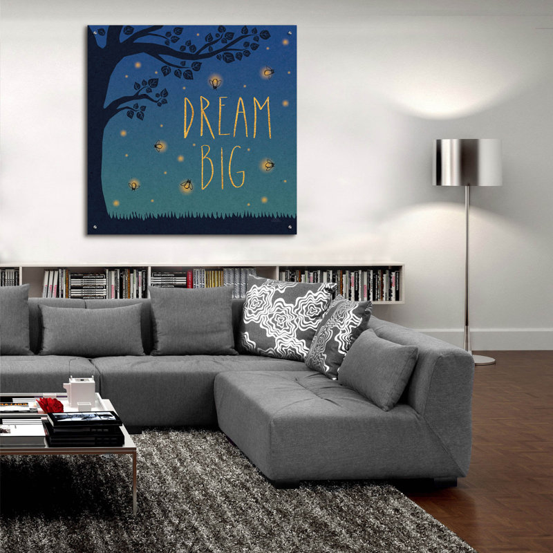 Art mural en verre épique «Twilight Fireflies 1» par Laura Marshall, H 36 po x l 36 po x P 0,2 po