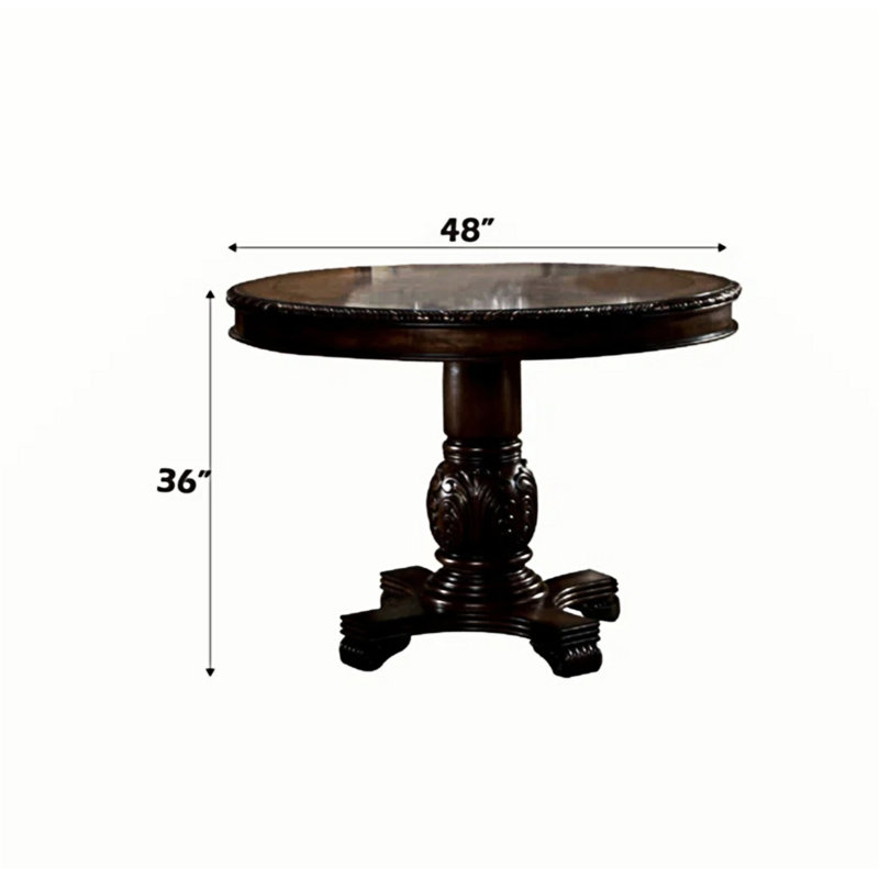 Espresso Finish Round Wood Counter Height Dining Table