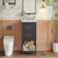 Meuble-lavabo de 24 po avec lavabo en céramique, armoire de salle de bain avec deux tiroirs à fermeture en douceur et une tablette ouverte-129597766