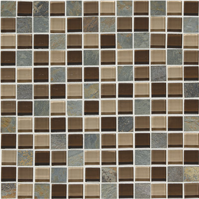 Carreau de mosaïque en verre 1 "x 1" Itona Tile (ensemble de 10) (SQFT par carton)