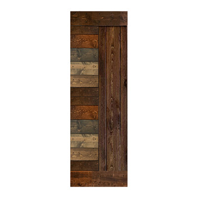 L Series Paneled Wood Painted Barn Door without Installation Hardware Kit
