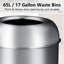Corbeille ouverte en acier inoxydable - 65 l / 17 gallons