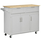 Kohn 47.64'' Kitchen Island with Locking Wheels