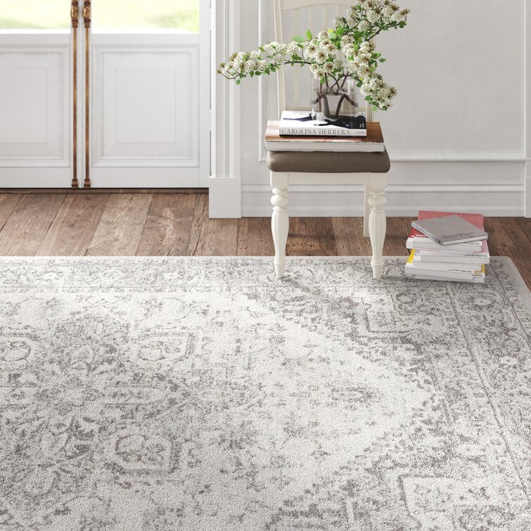 Benoit Oriental Charcoal/Light Beige Area Rug