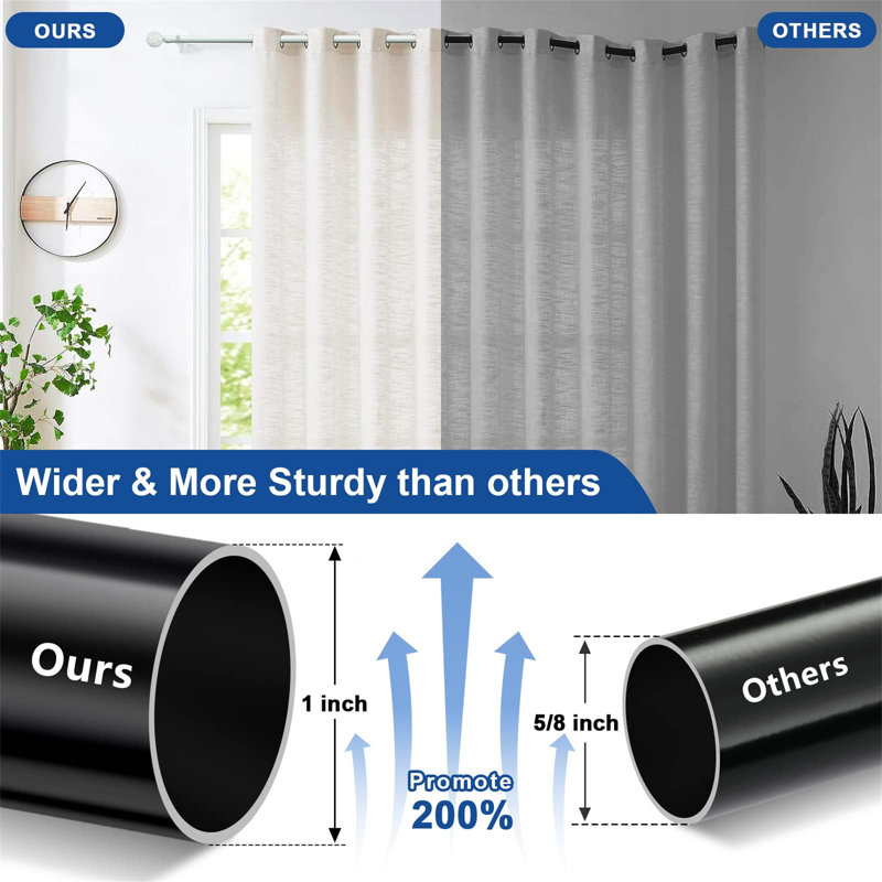 Cayuga Natural Curtain Track/Rail, 149cm