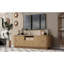 Meuble télé avec tablette ouverte, tiroir, armoires, rangement coulissant caché, coins arrondis, l 70,86 po