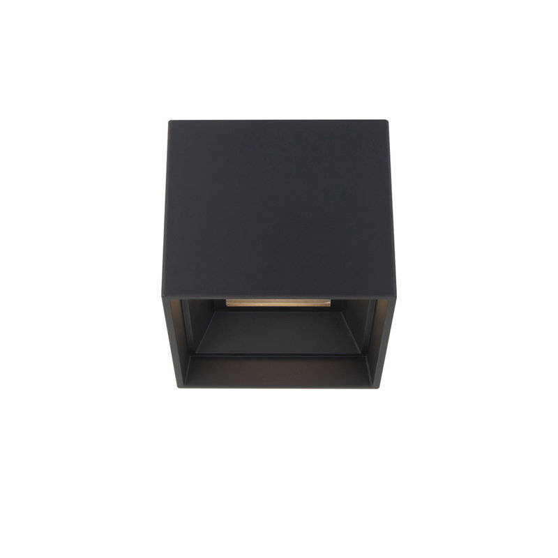Downtown Glass LED Flush Mount, Black, 3500K