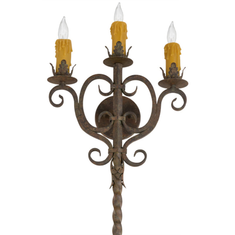 Palmira 3 - Light Candle Wall Light, Organic Rust