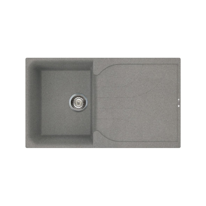 Ego 86cm x 50cm Single Bowl Inset Kitchen Sink, Titanium
