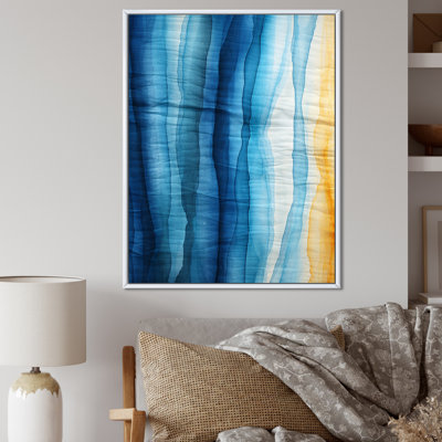 «Vertical Sunset», aquarelle délicate bleue