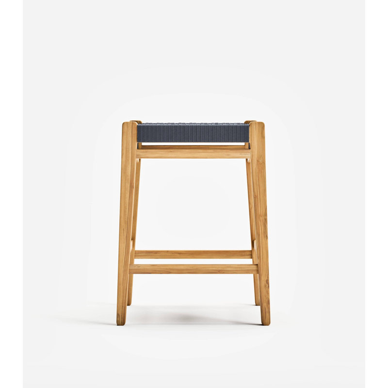 Outdoor Teak Bar Stool, Charcoal, 24"
