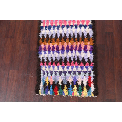 Tapis de couloir tribal marocain noué à la main 3 x 8