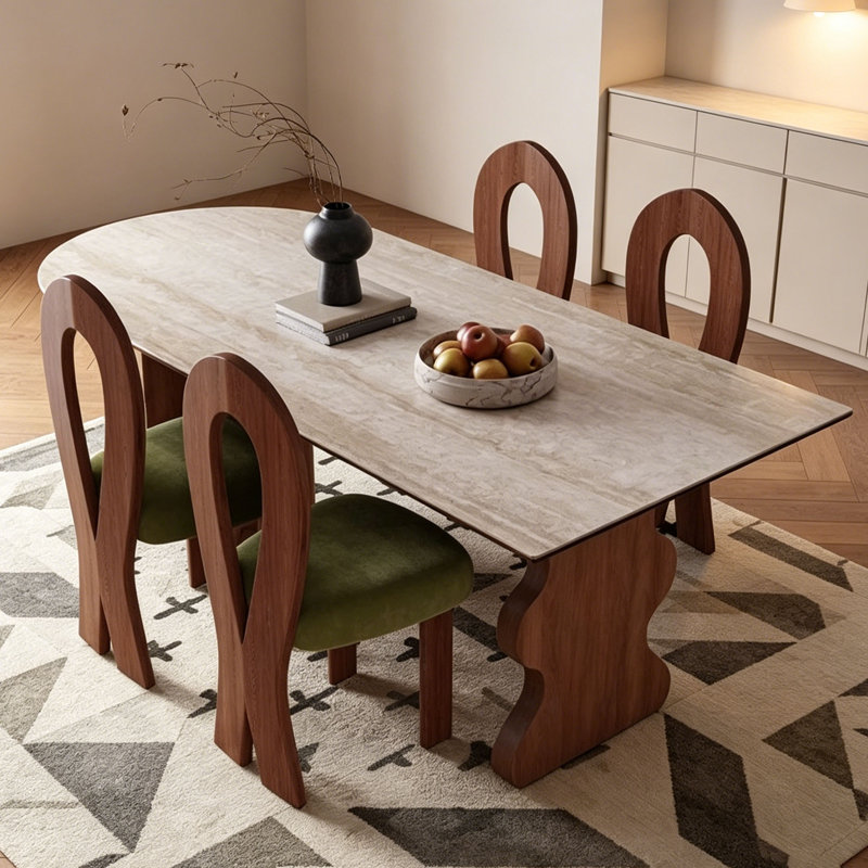 Table en bois de frêne français, 29.5" H x 63" W x 31.5" D, 5