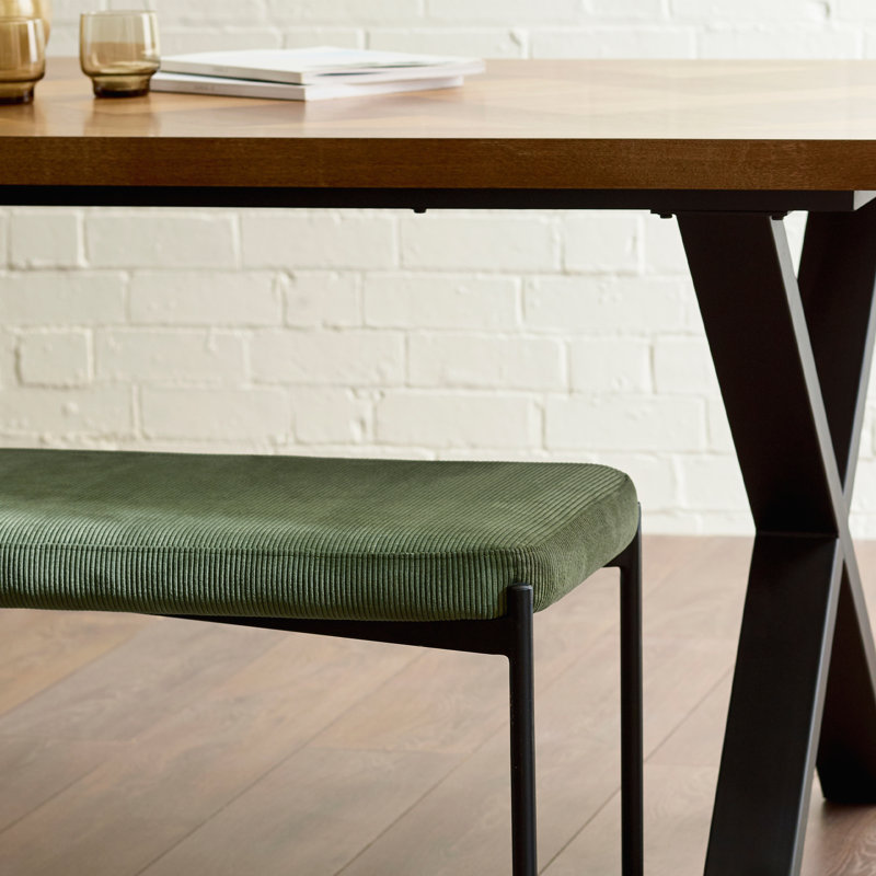 Fabric Upholstered Bench, Green