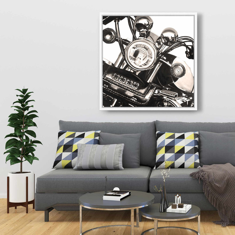 Réaliste moto sépia - Toile hyperréaliste pour Man Cave