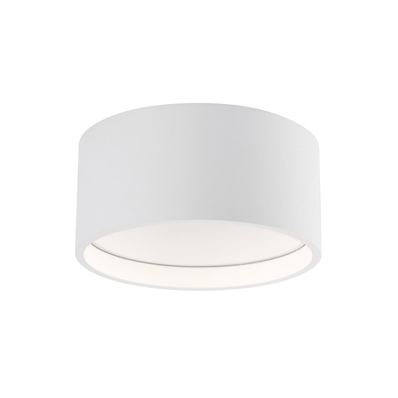 Lucci 1 - Light LED Flush Mount, White, 2" H x 4.75" W x 4.75" D