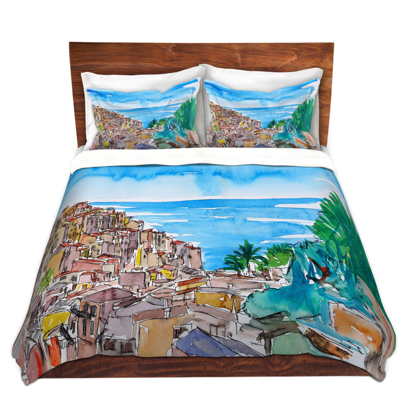 Ensemble de housse de couette vernazza italien riviera, 1 housse simple + 1 taie standard