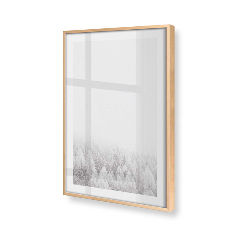 Impression de couverture d'hiver, dans un cadre,, Érable brut encadré, H 17 po x l 13 po x P 1,25 po