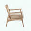 Chaise d'appoint Mid-Century avec dossier en canne
