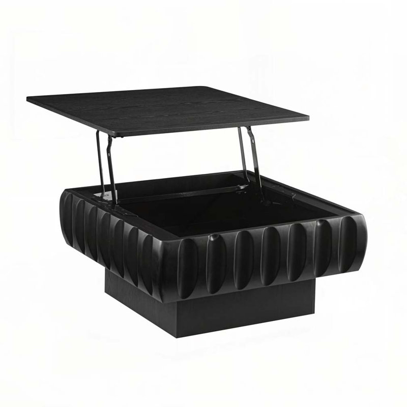 Table basse à plateau relevable 31,1 po avec rangement caché, Noir