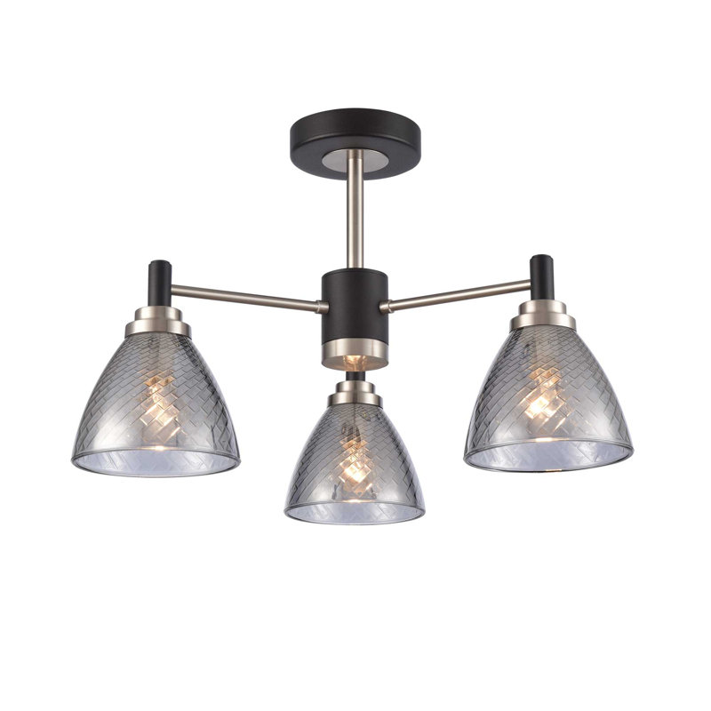 Spandana Flush Mount, Black/Satin Nickel