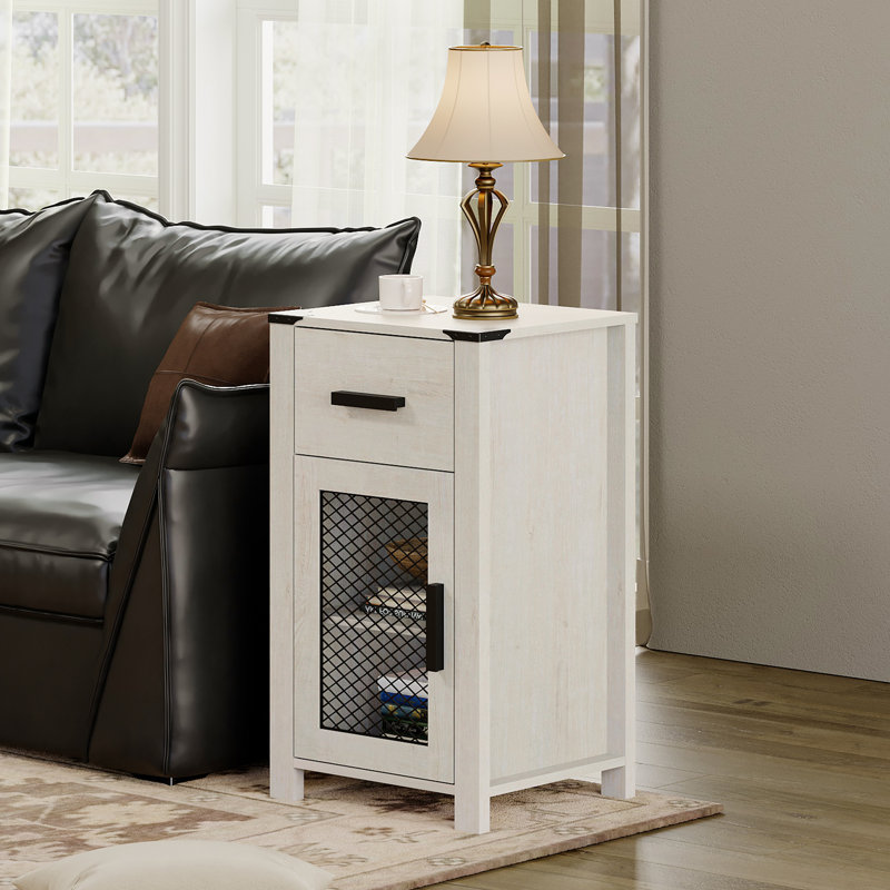 Table de bout Vita, Blanc antique
