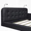 Lit plateforme tapissier avec 2 lampes de lecture-133924948
