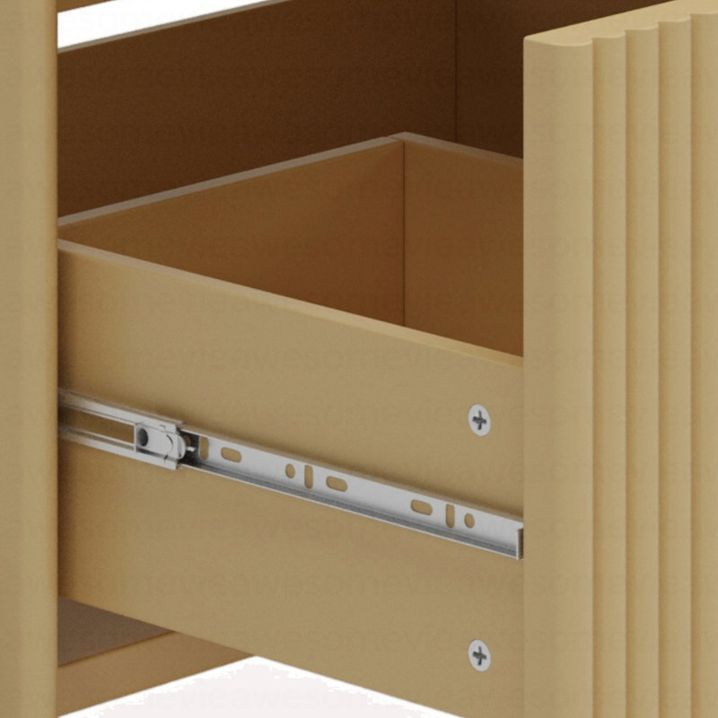 Meuble-lavabo de 30 po avec lavabo en céramique, équipé de poignées verticales et de tiroirs pleine extension, meuble-lavabo autoportant avec glissières de tiroir à fermeture en douceur, conception cannelée, naturel